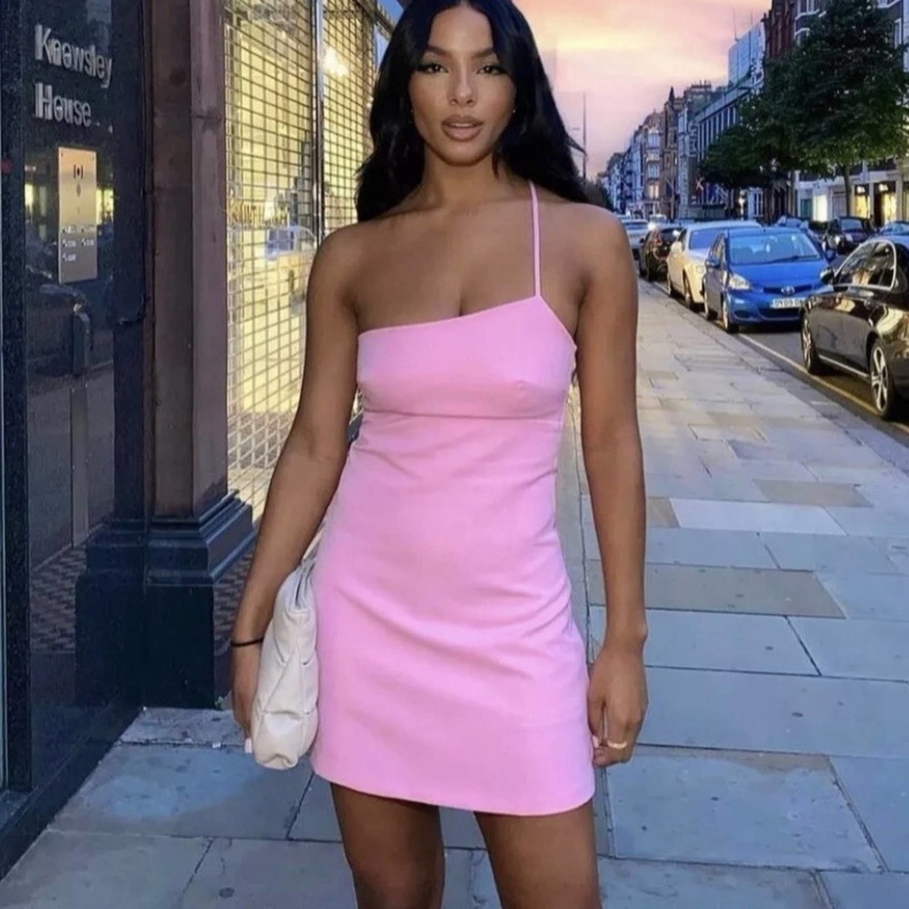 ZARA Blogger Favorite Pink Asymmetric Dress